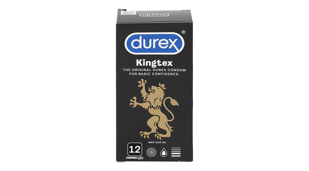 Bao cao su Durex Kingtex ôm sát, vừa vặn 49mm hộp 12 cái