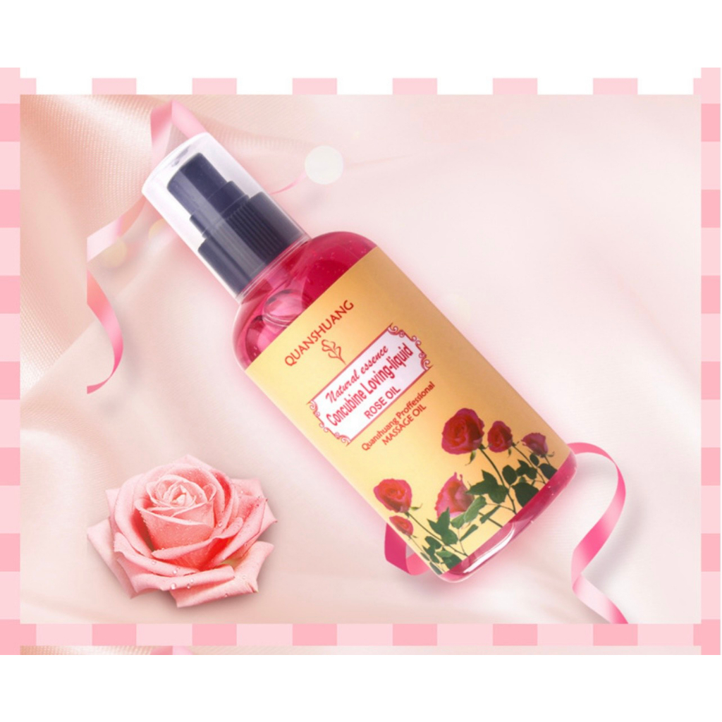 Dầu Massage Body Quanshuang Hương Hoa Hồng Tự Nhiên – 200ml